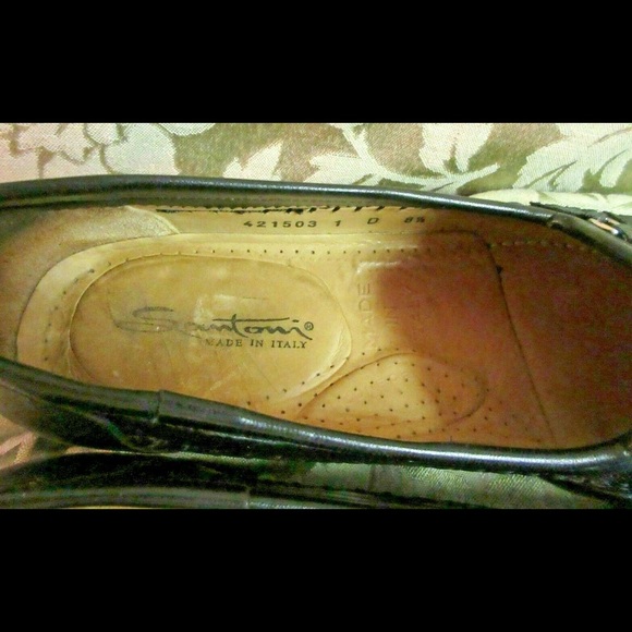 Santoni Black Italian men’s loafers sz 8.5 - Picture 5 of 6